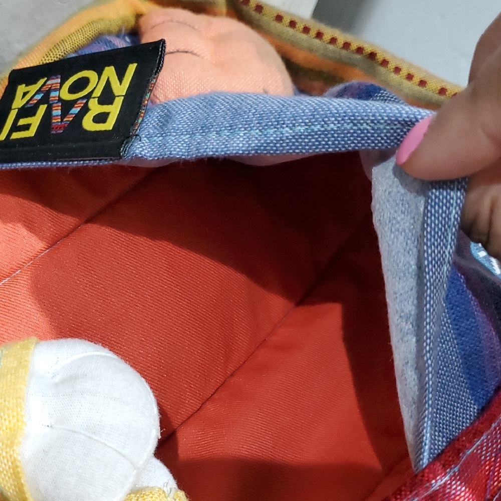 Colorful Bunny Rabbit Backpack Artisan Handmade Sustainable Mission Rafi Nova - Picture 13 of 15